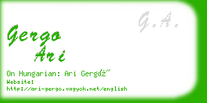 gergo ari business card